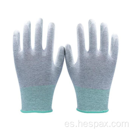 Guantes de recubrimiento PU gratis de Hespax DMF Electrónico mayorista